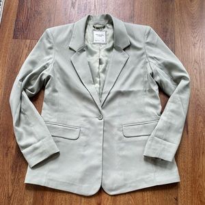 Abercrombie and Fitch Single Breasted Blazer in Sage Green